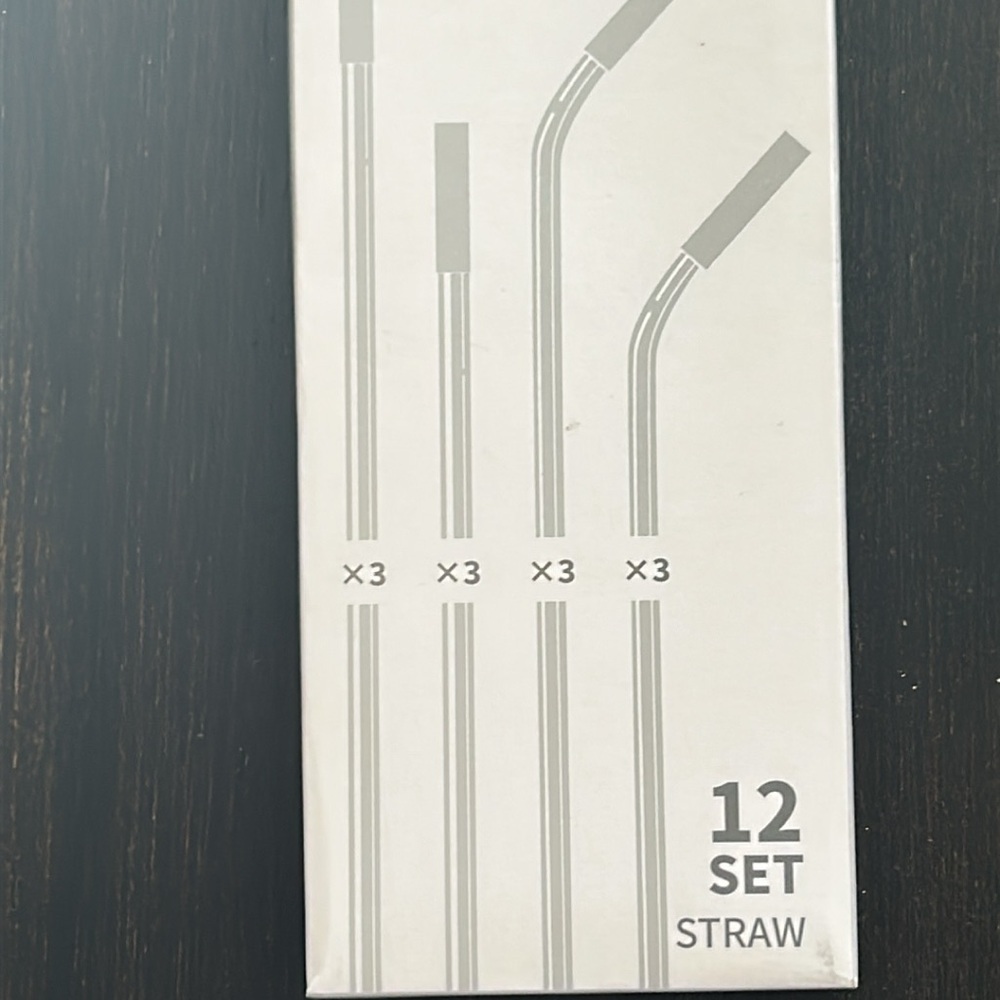12 pack Black Metal Straws with Silicone Tips, Cleaning Brush and storage bag.… - Picture 2 of 9